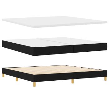 Boxspringbett mit Kissen Schwarz 200 x 200 cm Stoff