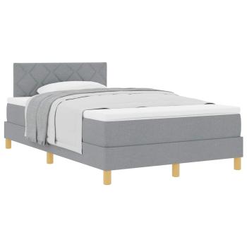 Boxspringbett mit Kissen Hellgrau 120 x 190 cm Stoff