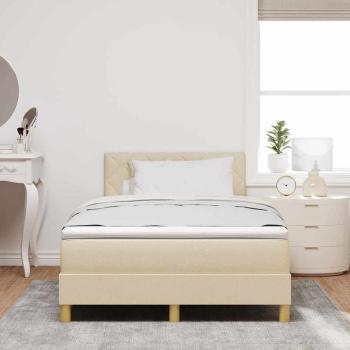 Boxspringbett mit Kissen mit Kopfteil Creme 120 x 190 cm Stoff