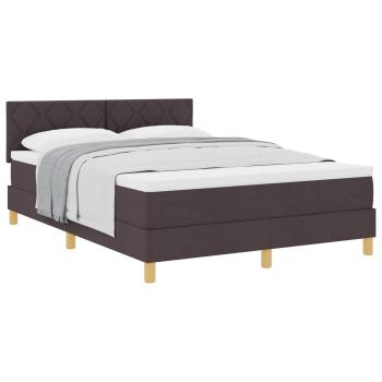 Boxspringbett mit Kissen Dunkelbraun 160 x 200 cm Stoff