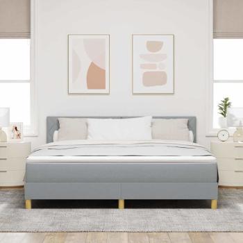 Boxspringbett mit Kissen Hellgrau 180 x 200 cm Stoff