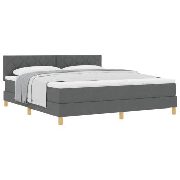 Boxspringbett mit Kissen Dunkelgrau 180 x 200 cm Stoff