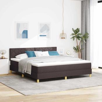ARDEBO.de - Boxspringbett mit Kissen Dunkelbraun 180 x 200 cm Stoff