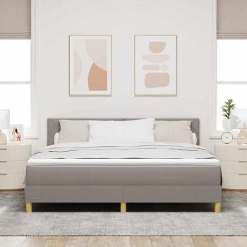 Boxspringbett mit Kissen mit Kopfteil Taupe 180 x 200 cm Stoff
