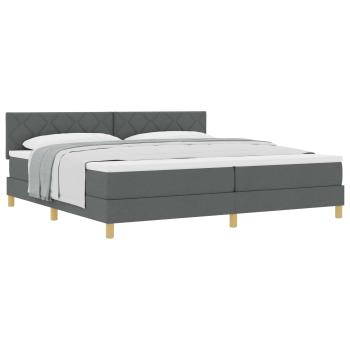 Boxspringbett mit Kissen Dunkelgrau 200 x 200 cm Stoff