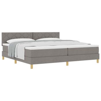 Boxspringbett mit Kissen mit Kopfteil Taupe 200 x 200 cm Stoff