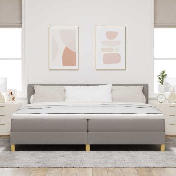 Boxspringbett mit Kissen mit Kopfteil Taupe 200 x 200 cm Stoff