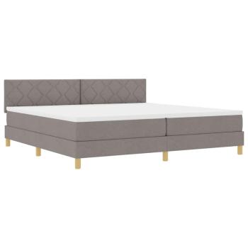 Boxspringbett mit Kissen mit Kopfteil Taupe 200 x 200 cm Stoff
