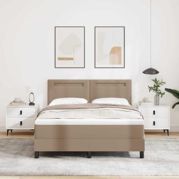 ARDEBO.de - Boxspringbett mit Matratze Cappuccino 140 x 190 cm Kunstleder