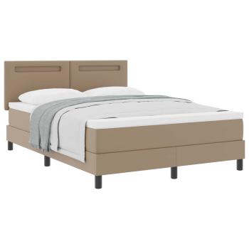 Boxspringbett mit Matratze Cappuccino 140 x 190 cm Kunstleder