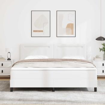 ARDEBO.de - Boxspringbett mit Matratze Weiß 180 x 200 cm Kunstleder