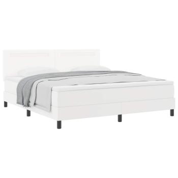 Boxspringbett mit Matratze Weiß 180 x 200 cm Kunstleder