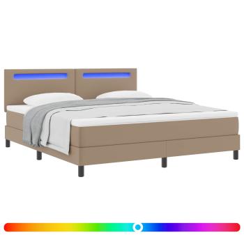 Boxspringbett mit Matratze Cappuccino 180 x 200 cm Kunstleder