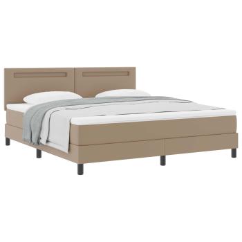 Boxspringbett mit Matratze Cappuccino 180 x 200 cm Kunstleder