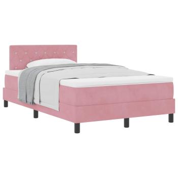 Boxspringbett mit Matratze mit Kopfteil Rosa 120 x 190 cm Samt