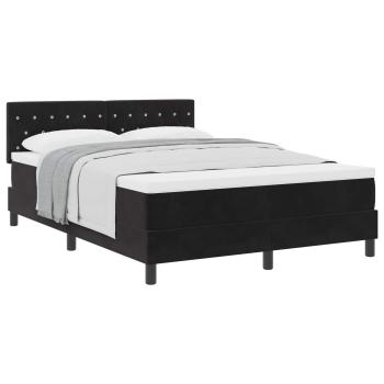 Boxspringbett mit Matratze Schwarz 160 x 200 cm Samt