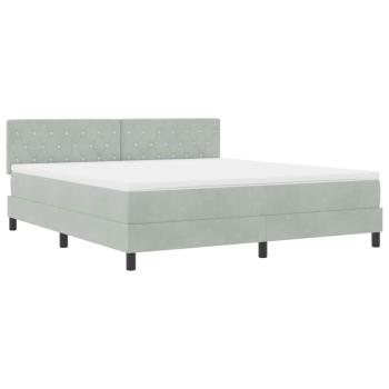 Boxspringbett mit Matratze Hellgrau 180 x 200 cm Samt