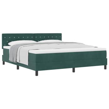 Boxspringbett mit Matratze Dunkelgrün 180 x 200 cm Samt