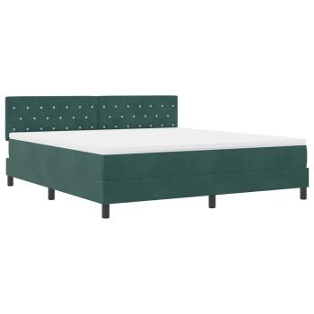 Boxspringbett mit Matratze Dunkelgrün 180 x 200 cm Samt