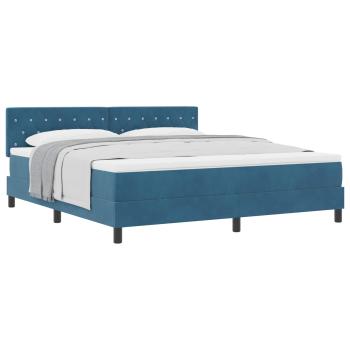 Boxspringbett mit Matratze Dunkelblau 180 x 200 cm Samt