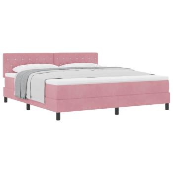 Boxspringbett mit Kopfteil Rosa 180 x 200 cm Samt