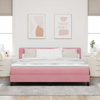 Boxspringbett mit Kopfteil Rosa 180 x 200 cm Samt