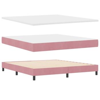 Boxspringbett mit Kopfteil Rosa 180 x 200 cm Samt