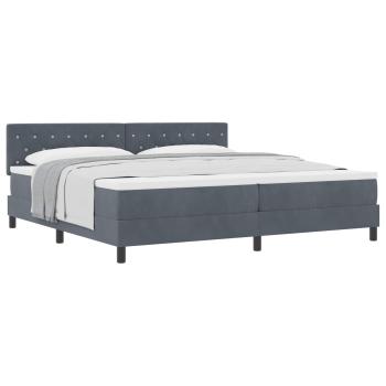 Boxspringbett mit Matratze Dunkelgrau 200 x 200 cm Samt