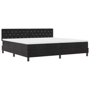 Boxspringbett mit Matratze Schwarz 200 x 200 cm Samt