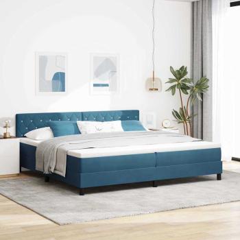 ARDEBO.de - Boxspringbett mit Matratze Dunkelblau 200 x 200 cm Samt