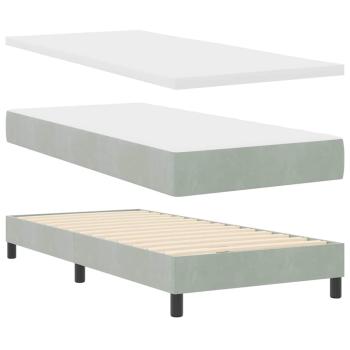 Boxspringbett mit Kopfteil Hellgrau 80 x 200 cm Samt