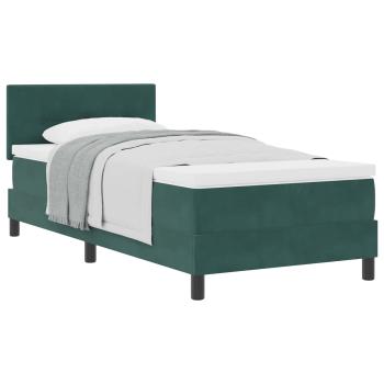 Boxspringbett mit Kopfteil Dunkelgrün 100 x 200 cm Samt