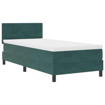 Boxspringbett mit Kopfteil Dunkelgrün 100 x 200 cm Samt