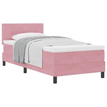 Boxspringbett mit Kopfteil Rosa 100 x 200 cm Samt