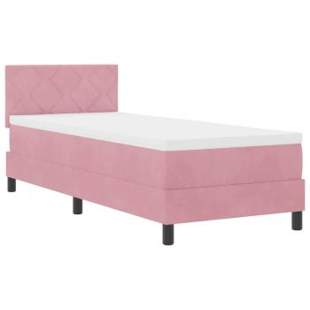 Boxspringbett mit Kopfteil Rosa 80 x 200 cm Samt