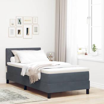 ARDEBO.de - Boxspringbett mit Kopfteil Dunkelgrau 100 x 200 cm Samt