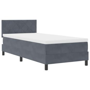 Boxspringbett mit Kopfteil Dunkelgrau 100 x 200 cm Samt