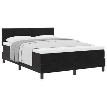 Boxspringbett mit Kopfteil Schwarz 160 x 200 cm Samt