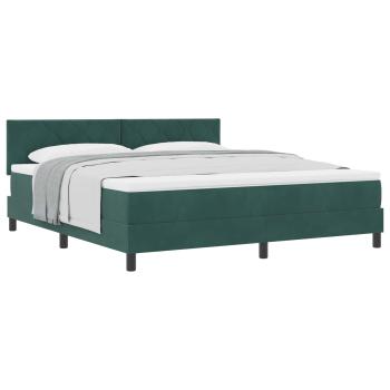 Boxspringbett mit Kopfteil Dunkelgrün 180 x 200 cm Samt