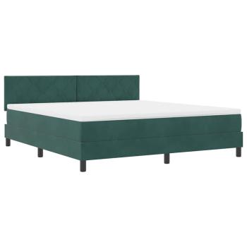 Boxspringbett mit Kopfteil Dunkelgrün 180 x 200 cm Samt