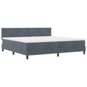 Boxspringbett mit Kopfteil Dunkelgrau 200 x 200 cm Samt
