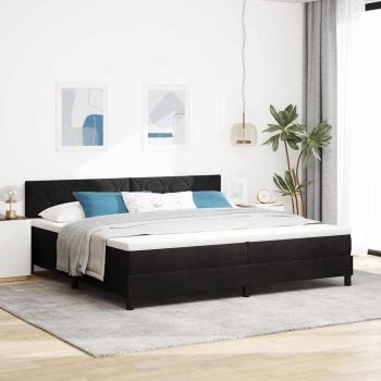 ARDEBO.de - Boxspringbett mit Kopfteil Schwarz 200 x 200 cm Samt