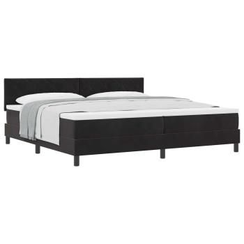 Boxspringbett mit Kopfteil Schwarz 200 x 200 cm Samt
