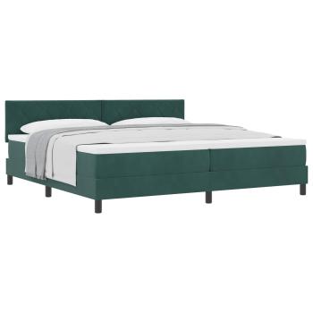 Boxspringbett mit Kopfteil Dunkelgrün 200 x 200 cm Samt