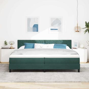 Boxspringbett mit Kopfteil Dunkelgrün 200 x 200 cm Samt