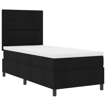 Boxspringbett mit Kopfteil Schwarz 100 x 200 cm Stoff