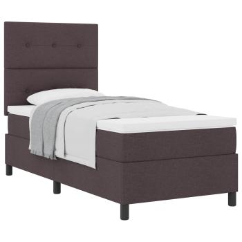 Boxspringbett mit Kopfteil Dunkelbraun 100 x 200 cm Stoff