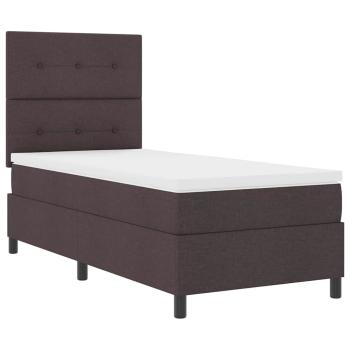 Boxspringbett mit Kopfteil Dunkelbraun 100 x 200 cm Stoff