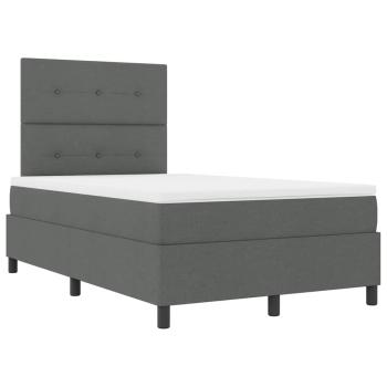 Boxspringbett mit Kopfteil Dunkelgrau 120 x 190 cm Stoff
