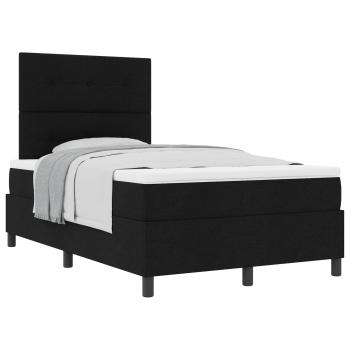 Boxspringbett mit Kopfteil Schwarz 120 x 190 cm Stoff